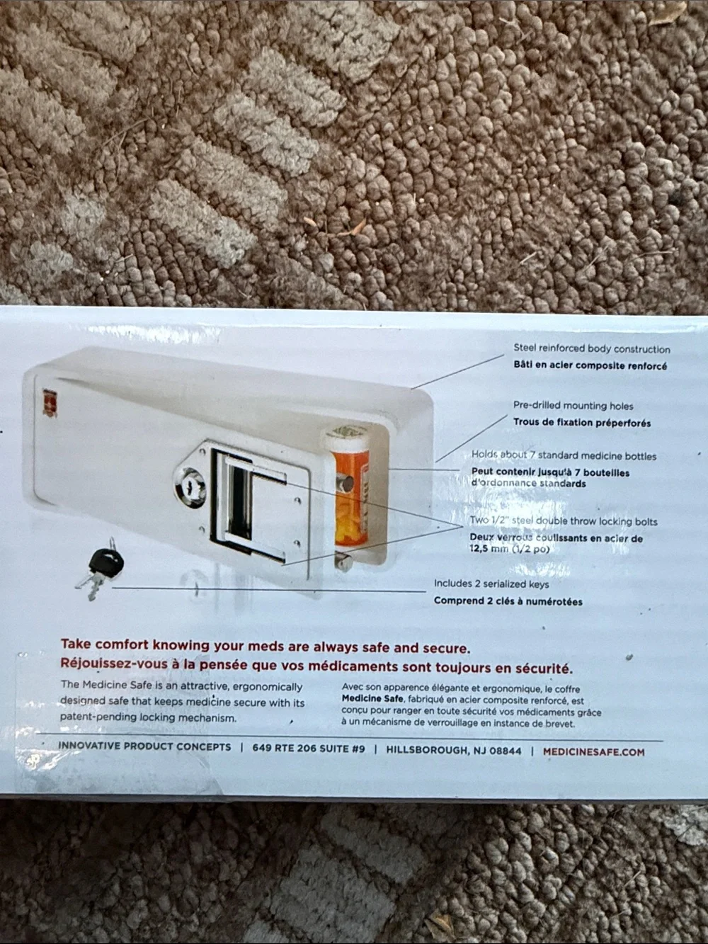 Wall-Mounted Medication Lock Box